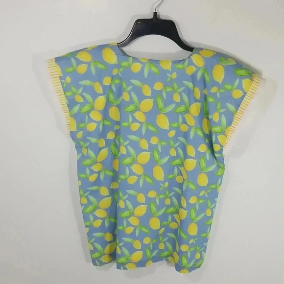 {Brooke Wright} Sleeveless Lemon Print Cotton Top Size XS - Picture 3 of 13